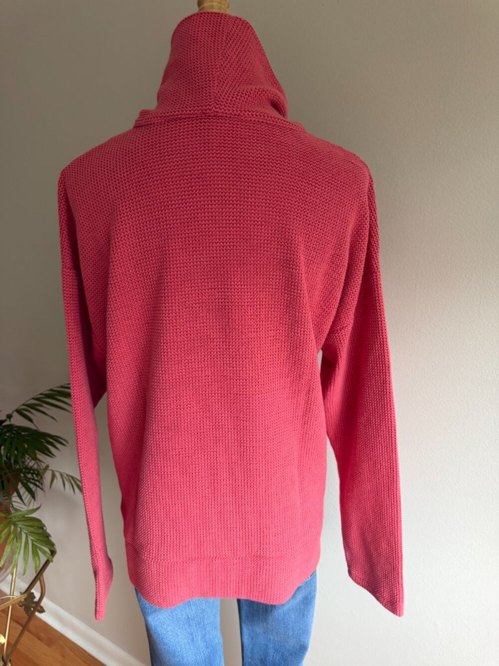 Talbots Textured Knit Cranberry Cowl Neck Sweater - Picture 6 of 8